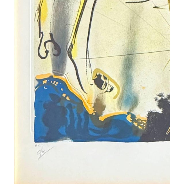 Salvador Dali, Le Cavalier Triomphant, 1973, Drypoint Etching on Chromolithograph For Sale - Image 4 of 5