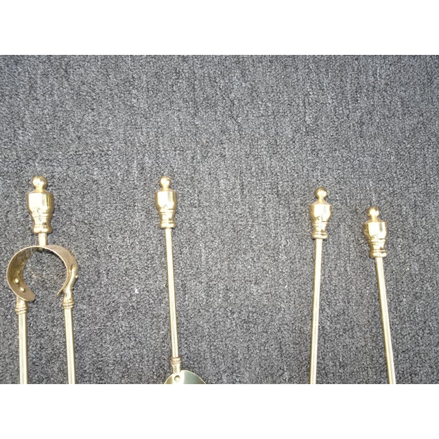 Fp 13 Vintage French Country Gold Fireplace Tools W Four Tools For Sale In Los Angeles - Image 6 of 12
