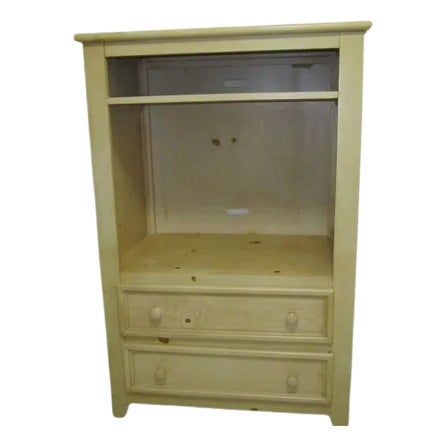 Natural Wood Tv Armoire Entertainment Center Made in Mexico For Sale