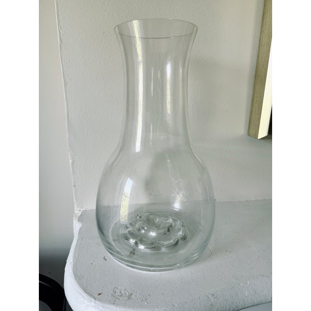 Glass 1970s Scandinavian Art Glass Flower Frog Vase Attributed to Orrefors Sweden For Sale - Image 7 of 12