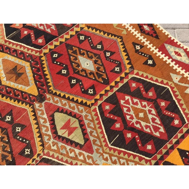 Vintage Turkish Kilim Rug - 134" X 66" For Sale - Image 4 of 11