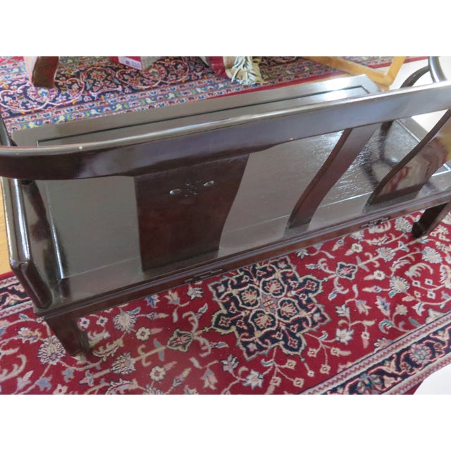 1950s Mid-Century James Mont Chinoiserie Cherrywood Settee/Bench For Sale In Boise - Image 6 of 7