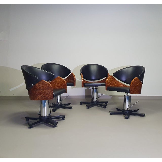 Italian Barber Chairs, 1980s, Set of 4 For Sale - Image 10 of 14