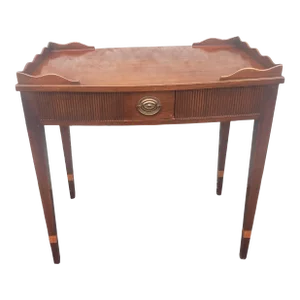Kittinger George III Mahogany Single Drawer Galleried Tea Table W Pull-Out Trays