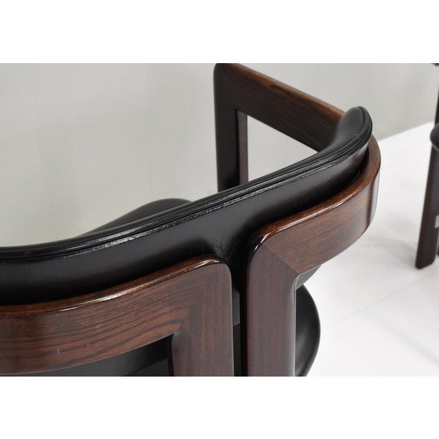 Pamplona Chairs in Black Leather by Augusto Savini, Italy, 1965, Set of 3 For Sale - Image 12 of 18