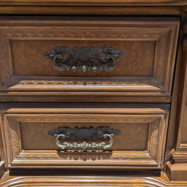 Pair of Vintage Carved Wood Two-Drawer Nightstands For Sale - Image 16 of 18