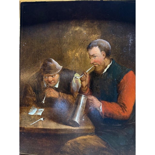 Smokers in a Tavern, 1800s, Oil Painting on Canvas, Framed For Sale - Image 3 of 6
