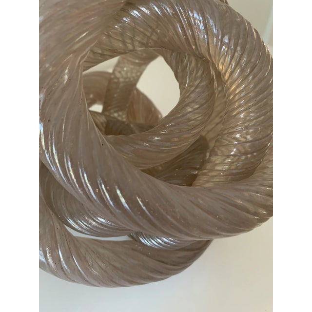 Mid 20th Century Twisted Rope Glass Knot Sculpture For Sale In Miami - Image 6 of 10