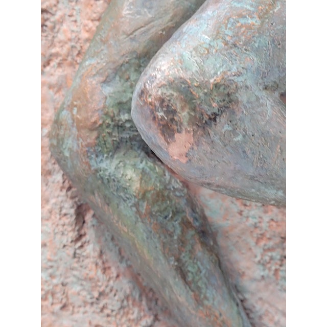 Traditional 1990s Vintage Clay Art Nude Women Laying Sculpture Wall Hanging For Sale - Image 3 of 11