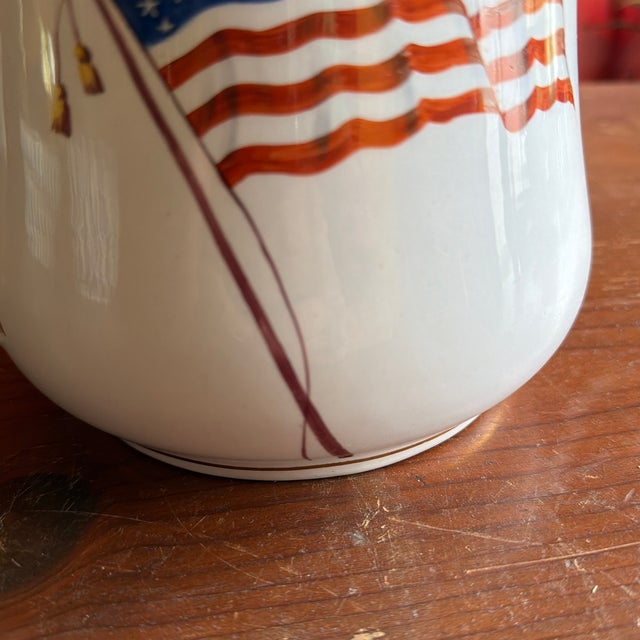 Mid 19th Century Rare Antique White Ironstone Pitcher With 36-Star American Flag, John Maddock & Son, Circa 1864 For Sale - Image 5 of 12