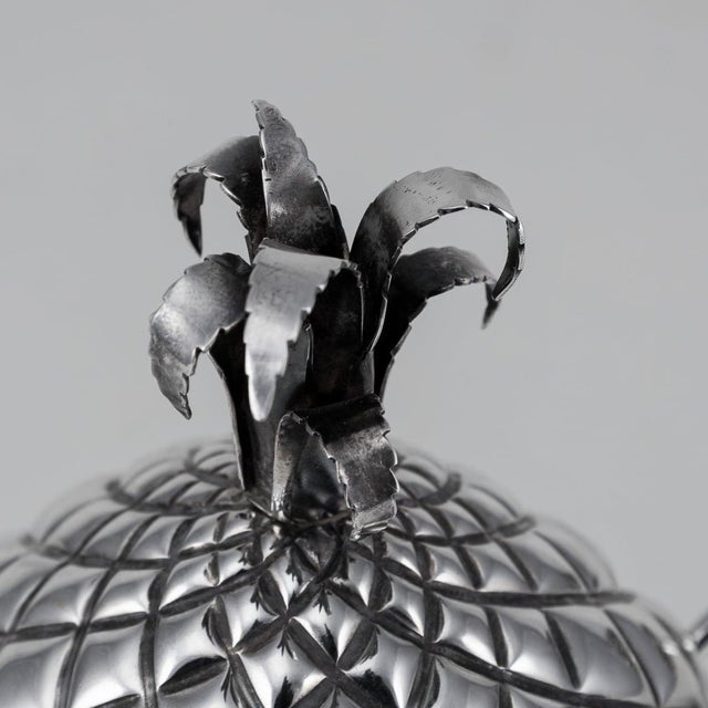 Antique Victorian Silver Pineapple Sugar Bowl and Sifter, 1877 For Sale - Image 10 of 17