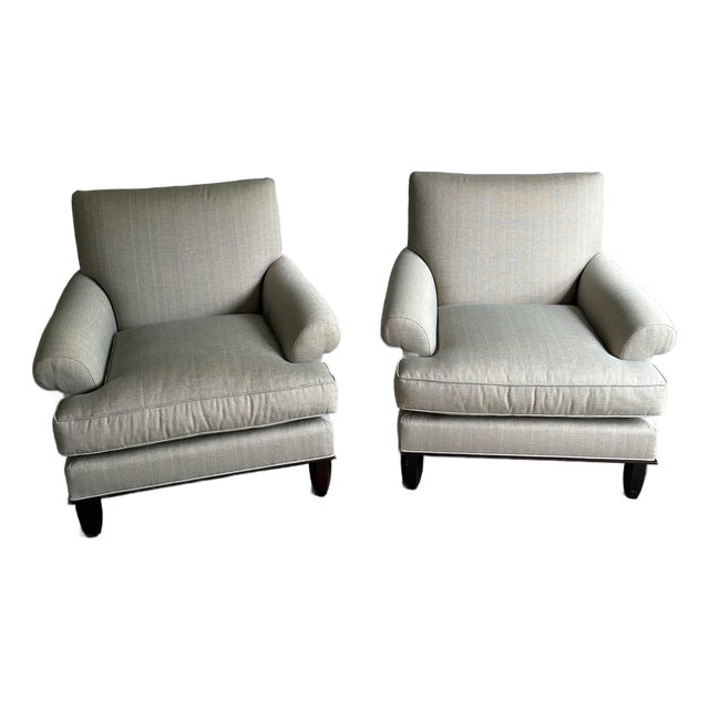Pair of Late 20th Century Baker Furniture Lounge Chairs For Sale