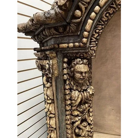 Rare Hand Painted Spanish 1800s Corner Cupboard For Sale - Image 16 of 17