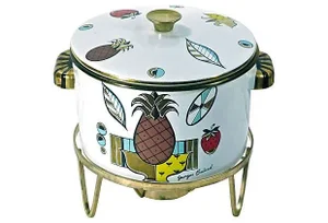 Enamel Mid-Century Modern Dish Warmer