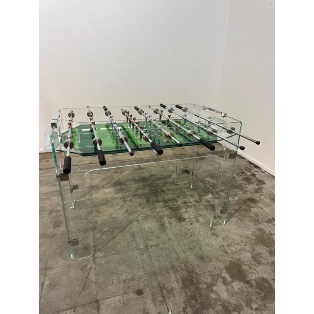 1970s Vintage Lucite & Crystal Glass Foosball Table, Italy, 1970s For Sale - Image 5 of 13