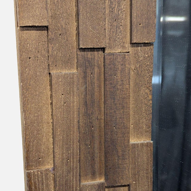 Modern Wood Floor Mirror For Sale - Image 3 of 3