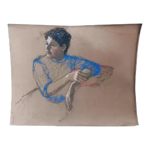 Expressionist Pastel Drawing by Marcia Bouton 1970s