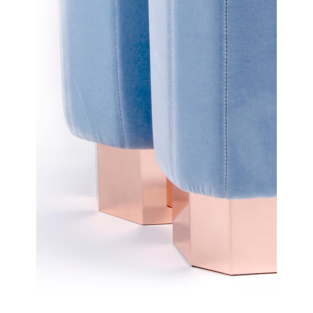 Contemporary Light Blue Queen Heart Stools by Royal Stranger, Set of 4 For Sale - Image 3 of 18