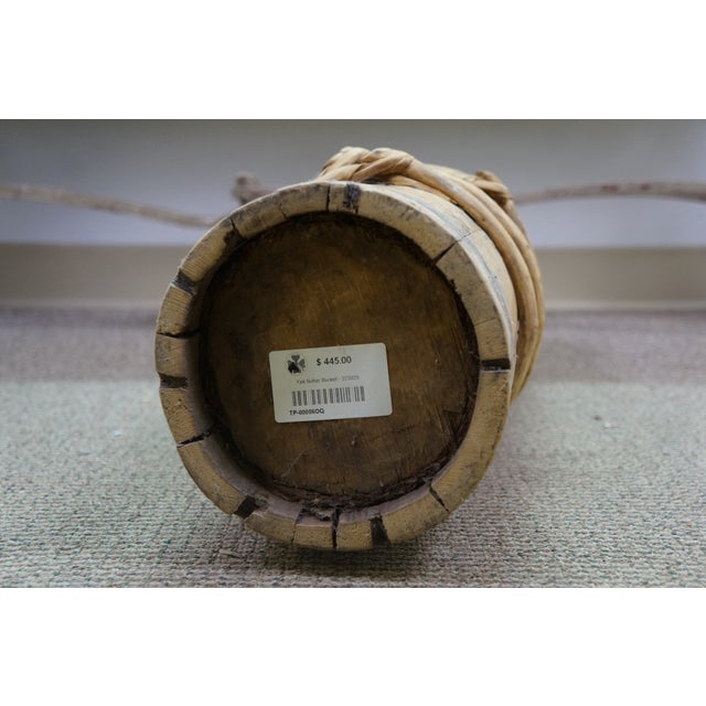 Antique Tibetan Wood Yak Butter Churn Bucket 29" For Sale - Image 10 of 11