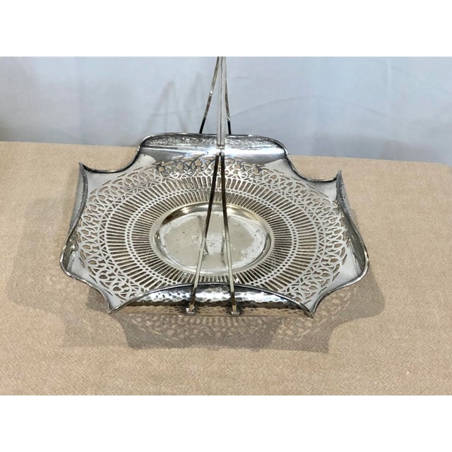 Antique Victorian or Edwardian Silver-Plated Basket, Matthias Spencer & Sons For Sale - Image 4 of 10