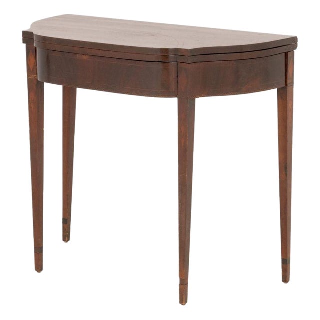 American Federal Inlaid Mahogany Card Table For Sale