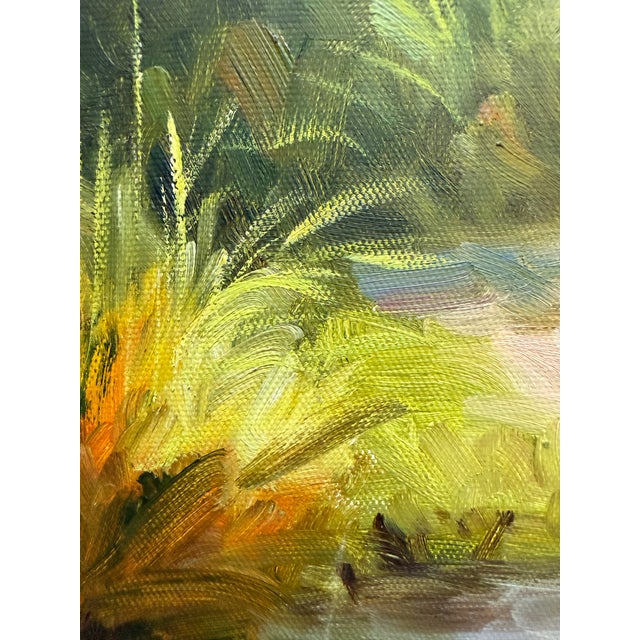 Vintage Oil on Canvas Beach Scene Solid Wood Frame For Sale In Miami - Image 6 of 11