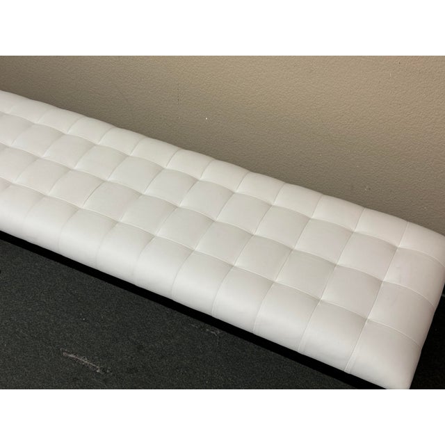 Contemporary White Leather Tufted Bench Chairish