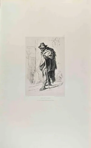 Joseph Soumy, Mendiant Romain, Etching, 1870s
