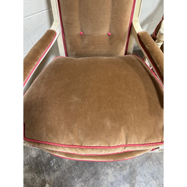 French Regency Style Velvet Fireside Chairs - a Pair For Sale In Richmond - Image 6 of 12