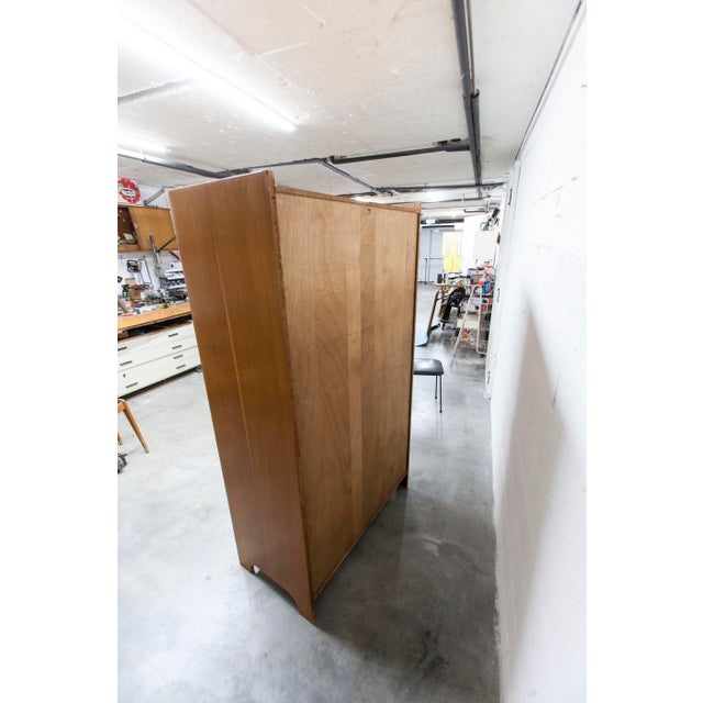 Mid-Century Modern Oak Veneer Wardrobe with Doors and Drawers, 1950s For Sale - Image 16 of 18