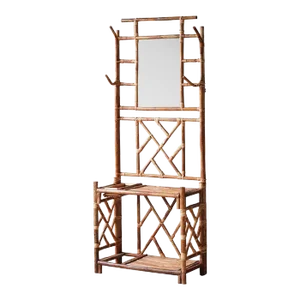 Matthew Izzo Home Country House Bamboo Coat Rack With Mirror