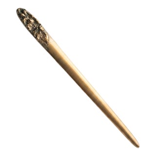 Antique Art Nouveau Bronze Letter Opener Signed by Henri Veillard French Paper Knife For Sale