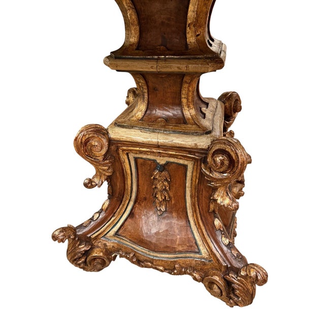 Late 19th Century Italian Carved Wood Base & Malachite Top Center Table For Sale - Image 4 of 8