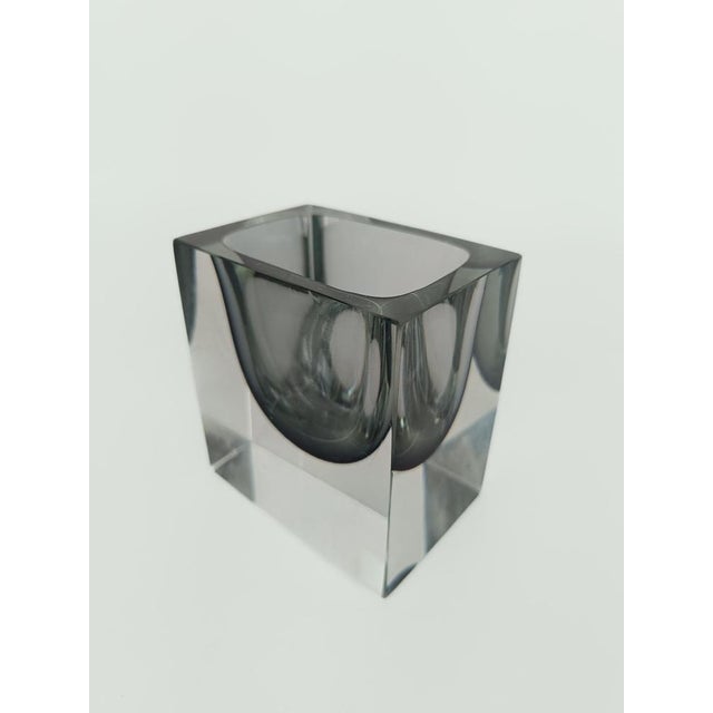 Italian Ashtray Bowl in Murano Sommerso Grey, Black and Clear Glass, 1970s For Sale - Image 12 of 16