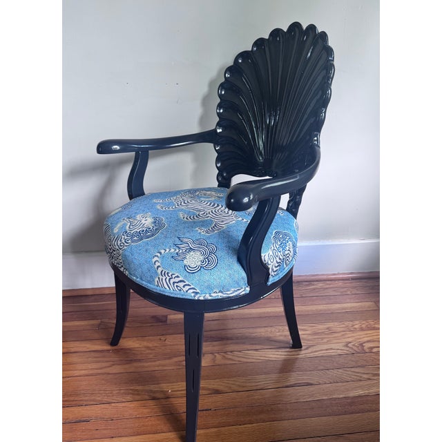 Pair of Lacquered Vintage Italian Hand Carved Grotto Chairs For Sale - Image 11 of 16