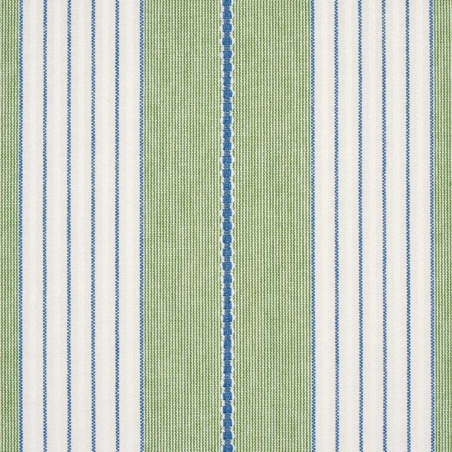 Contemporary Sample - Schumacher Audrey Stripe Fabric in Green For Sale - Image 3 of 4