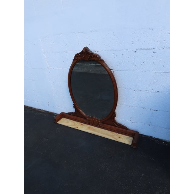 Brown Early 1900s Carved Inlay Vanity Makeup Table 6611 For Sale - Image 8 of 18