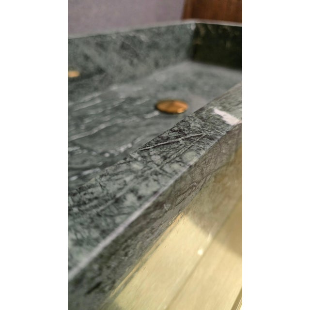 Brass Vanity Table with Murano Glass Inlays and Marble Sink from Justfurnituress SRL For Sale - Image 11 of 18