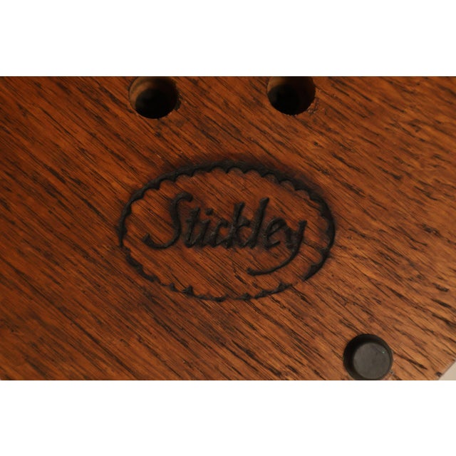 Late 20th Century Stickley Mission Collection Table Lamp With Leaded Glass Shade For Sale - Image 18 of 18