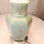 Vintage MCM Teal Ginger Jar Glass Table Lamp With Pink, Green and Blue Flower Motif and Chrome Base. Comes with Shade....