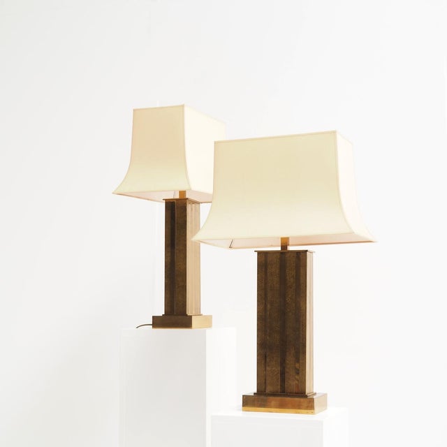Mid-Century Modern Large Brass Table Lamps by Willy Daro, Belgium, 1970s, Set of 2 For Sale - Image 3 of 12