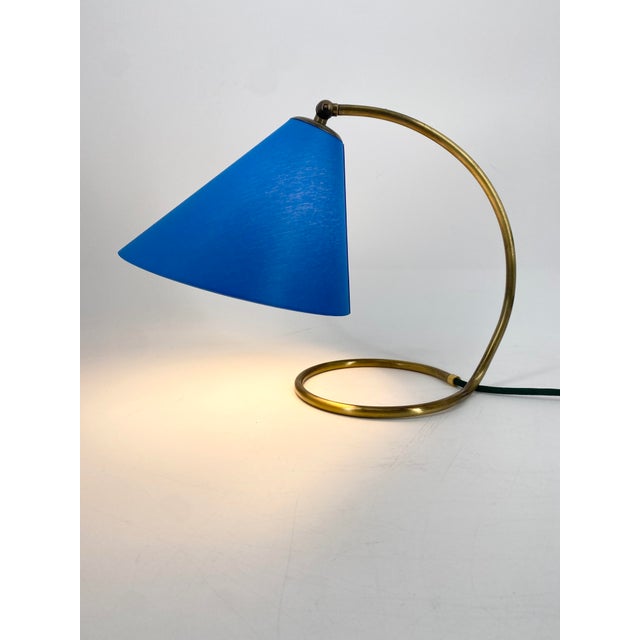 1960s Vintage Table Lamp with Organically Shaped Brass Base, 1950s For Sale - Image 5 of 18