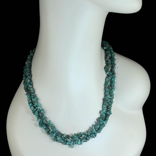 Traditional Aria Jewelry Design 34-Inch Emerald Chip Beaded Necklaces, New For Sale - Image 3 of 5
