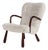 Art Deco Clam Easy Chair in Wood and Sheepskin from Skive Møbelfabrik, 1940s For Sale