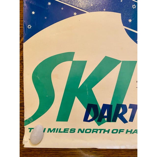 Blue 1957 Original Dartmouth Skiway Poster For Sale - Image 8 of 12