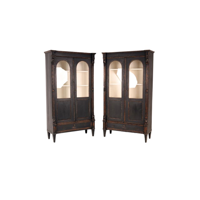 Hand-Painted Pine Display Cabinets, 1880, Set of 2 For Sale - Image 10 of 17