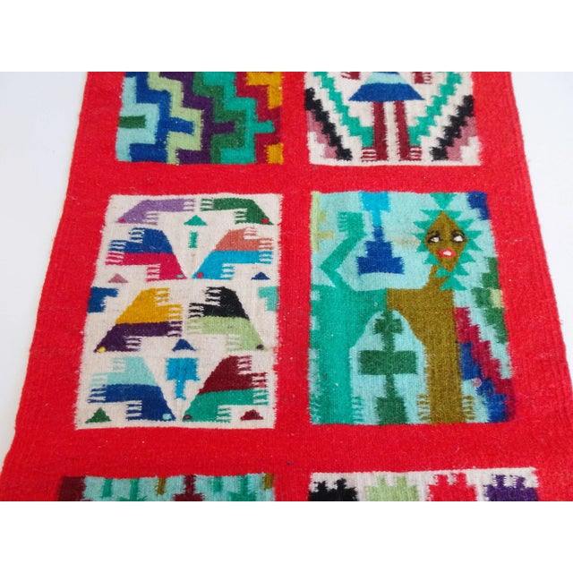 Mid-Century Modern Hand-Woven Wall Carpet, Tunisia, 1960s For Sale - Image 3 of 11