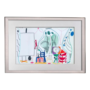 Pablo Picasso Limited Edition Lithograph Studio Sketchbook "8/11/55" W/Frame