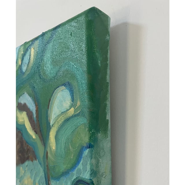 “Green Wood” Original Oil Landscape on Linen by Nancy Vignola - For Sale In Providence - Image 6 of 7