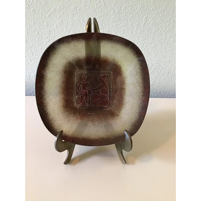 1970s Vintage Maurice Heaton Mid-Century Modern Fused Glass Plate For Sale - Image 5 of 9